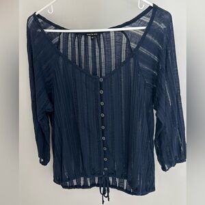 Max and Mia Blue Mesh Long Sleeve